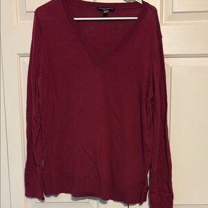 Katherine Barclay burgundy V-Neck Sweater